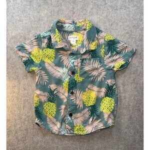 Cat & Jack Boys Size 2T Hawaiian Shirt Sleeve Button Up Shirt